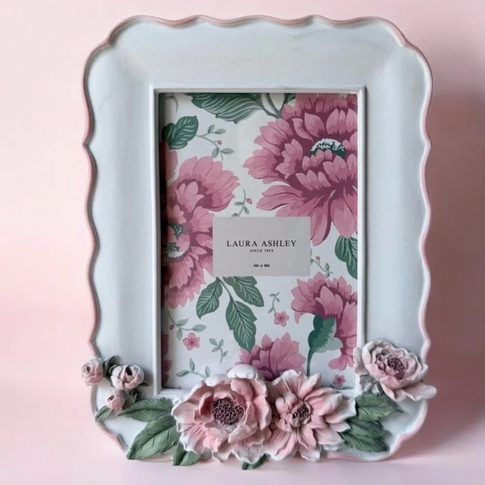 Laura Ashley Pink and White 3 D Floral Frame